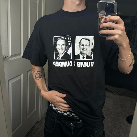 Funny Vintage Dumb & Dumber George Bush President US Shirt - Picture 5 of 5